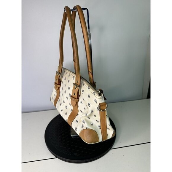 Dooney Bourke Medium Leather White Tan Handles - Picture 7 of 12
